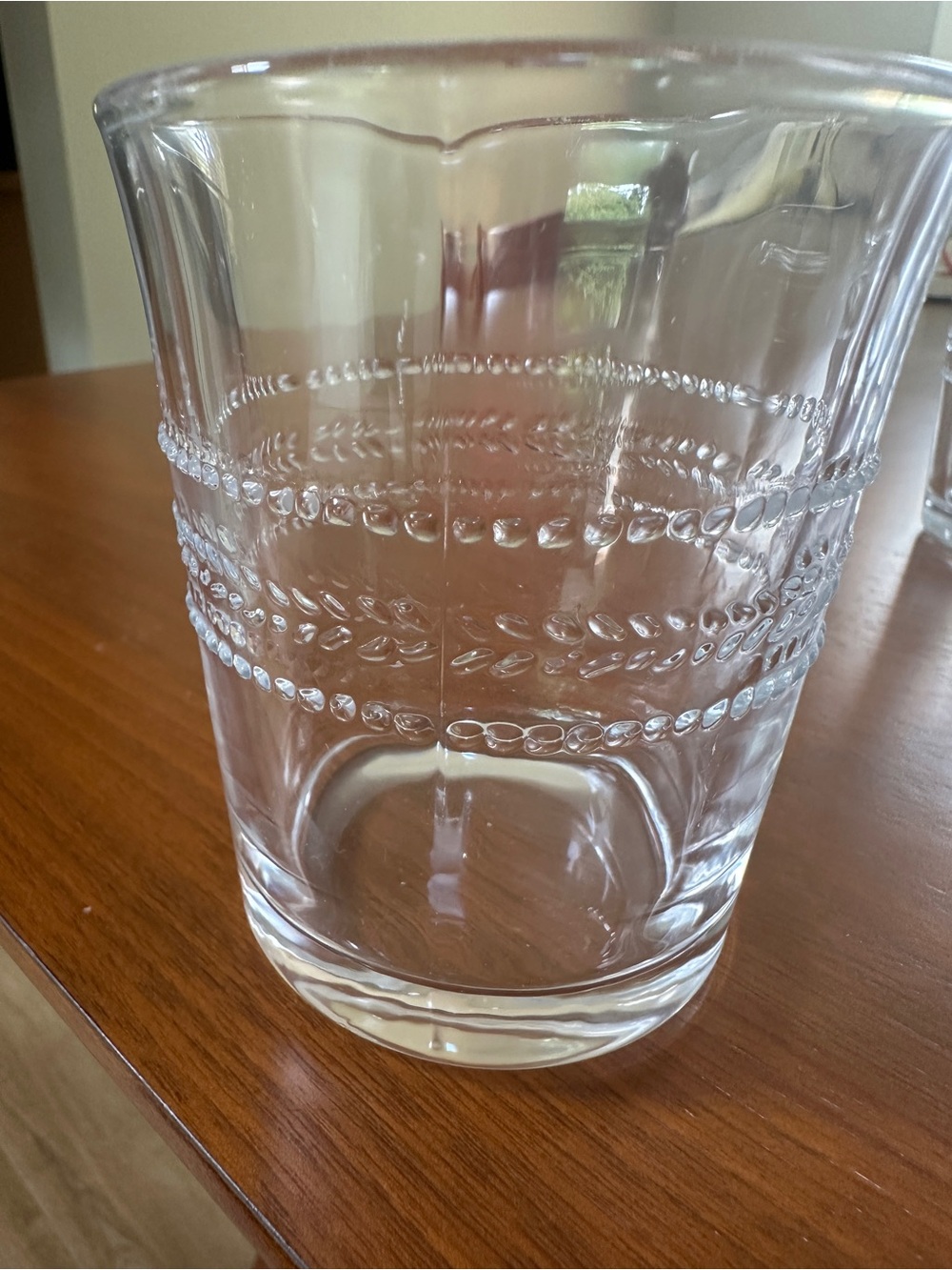 Hearth & Hand by magnolia Clear Decorative  8oz Glass Tumbler with Beaded Band - Picture 7 of 11